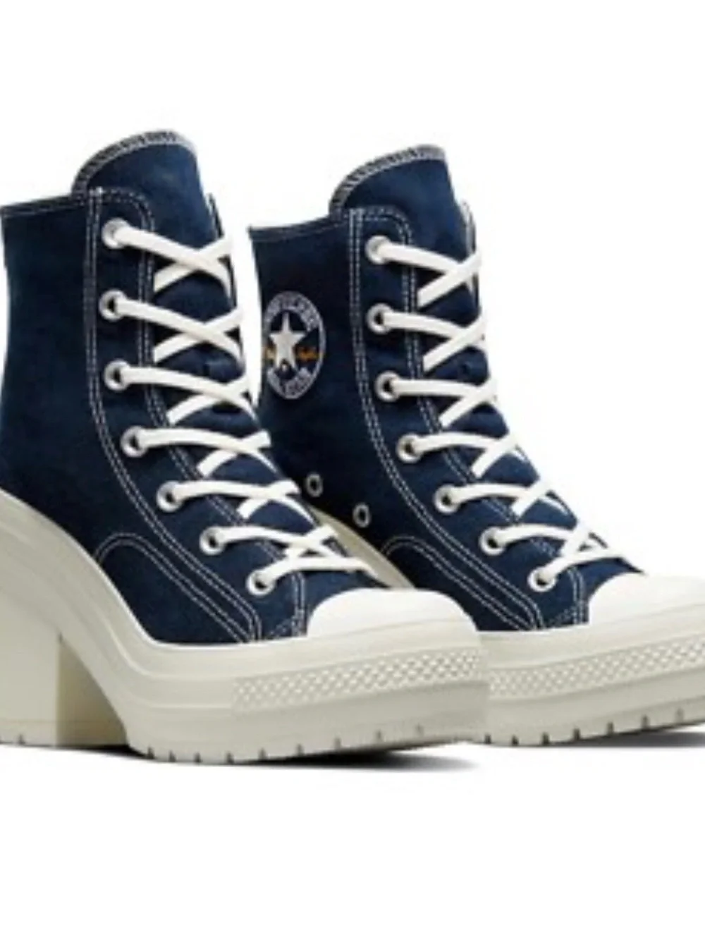 Converse Chuck 70 De Luxe Heel Denim Hi Platform, A06830C Multi Sizes Navy/Egret - Picture 2 of 2